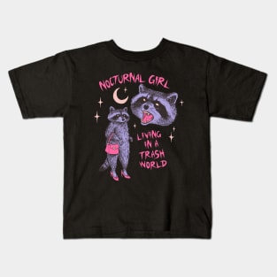 Nocturnal Girl Kids T-Shirt